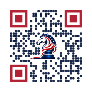 QR code for hinapacific.org with the HINA knight in the center