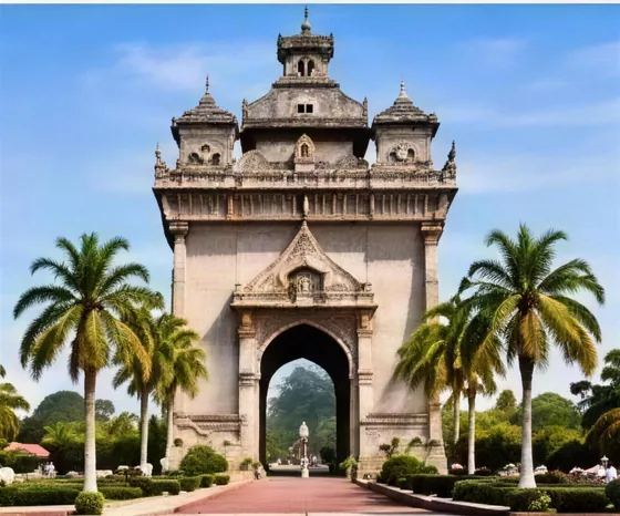 The Patuxai monument in Vientiane