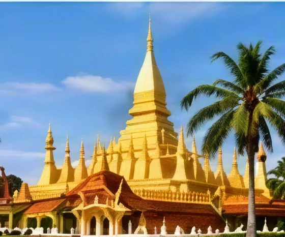 The golden Pha That Luang stupa in Vientiane