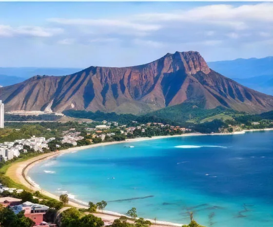 The coast of Oʻahu with Diamond Head